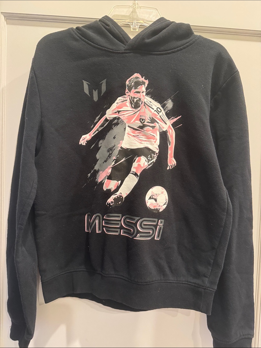 Messi Graphic Black Hoodie for Kids - Soccer Pullover